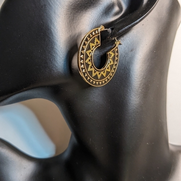 G by Gennaro Gold Tone Drop Earrings - Picture 3 of 3